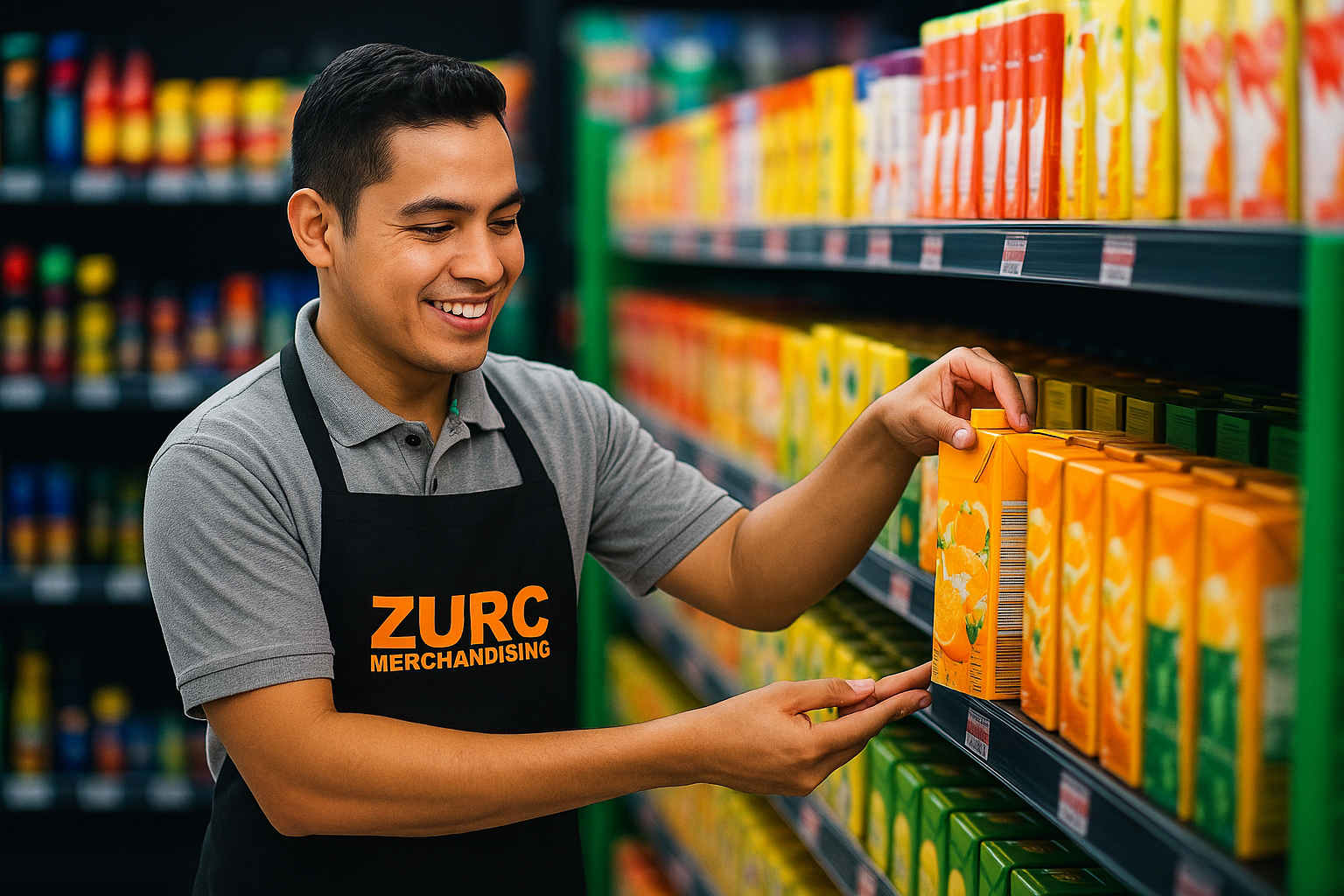 Profissional da Zurc Merchandising trabalhando